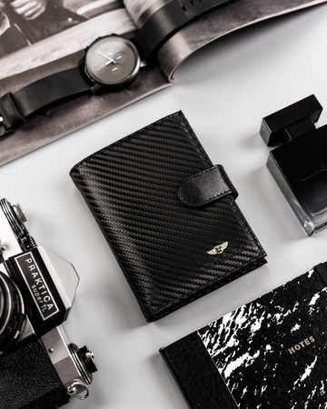 Herren Geldbörse für Karten mit Carbon-Design – Peterson