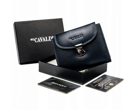 Mittelgroße Damen Geldbörse aus Leder mit Druckknopf – 4U Cavaldi