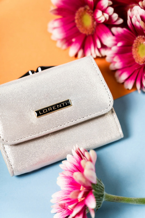 Elegante, kleine Damen Geldbörse mit Bügel- und Druckknopf – Lorenti