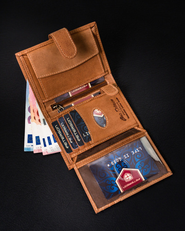 Klassische Herren Geldbörse aus Leder mit Druckverschluss – Peterson