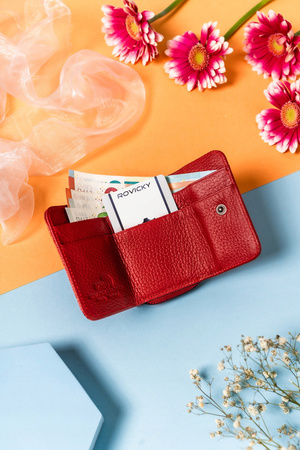 Kompakte Damen Geldbörse aus glänzendem Leder – Lorenti