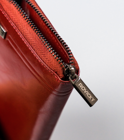 Große Damen Geldbörse in Federmäppchen-Form mit Reißverschluss – Rovicky