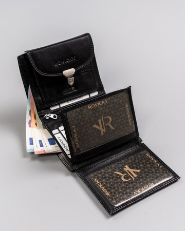 Damen Geldbörse aus Leder mit dekorativem Verschluss – Rovicky
