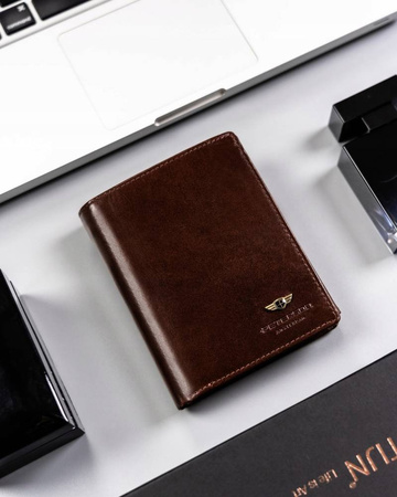 Herren-Geldbörse aus Leder ohne Verschluss – Peterson