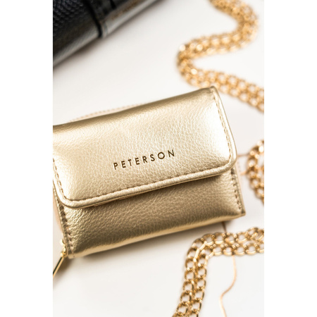 Goldene Damen Geldbörse mit RFID und Druckknopf – Peterson