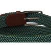 Grüner Textilgürtel mit klassischer, silberner Schnalle – Rovicky