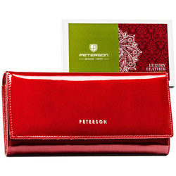 Lackierte Damen Geldbörse in Rot mit RFID-Schutz – Peterson