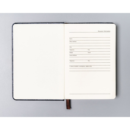 Notizbuch A6 grau gepunktet bedruckt - Peterson