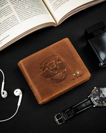 Herren Geldbörse ohne Verschluss aus Nubukleder – Peterson