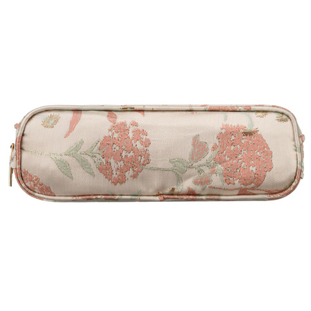 Reise-Kosmetiktasche aus synthetischem Material in Rosa-Beige mit Blumenmuster - Peterson