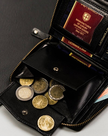 Große Herren Geldbörse aus Leder mit Reißverschluss – Peterson