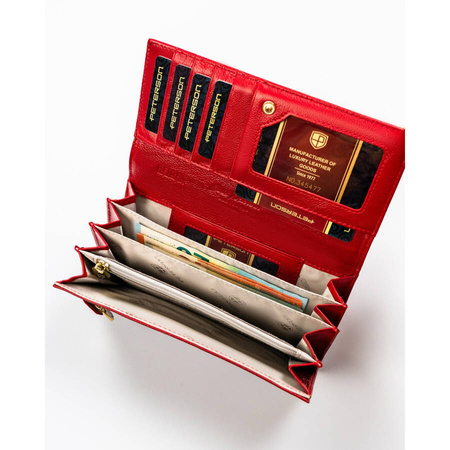 Rote Damen Geldbörse aus Leder mit Krokoprägung – Peterson