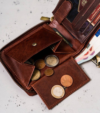 Große Herren Geldbörse aus Leder mit Kette – Peterson