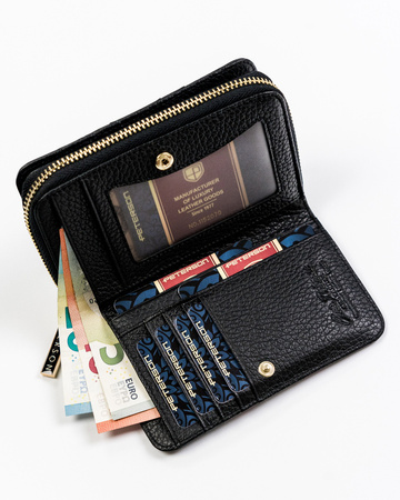 Hochformat Damen Geldbörse aus Leder mit Schlangenprägung – Peterson