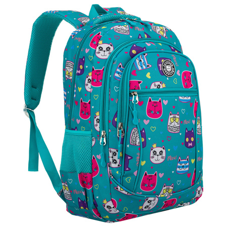 Jugendlicher Schulrucksack aus Polyester mit einem bezaubernden Katzenmuster – Peterson