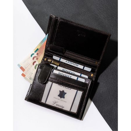 Minimalistische Herren Geldbörse aus Leder mit Münzfach – Rovicky