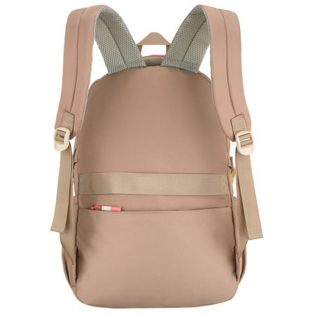 Jugendlicher Schulrucksack aus Polyester in Beige-Rosa mit Laptopfach – Peterson