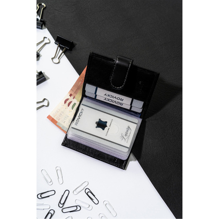 Elegantes Dokumentenetui in Schwarz aus Naturleder - Rovicky