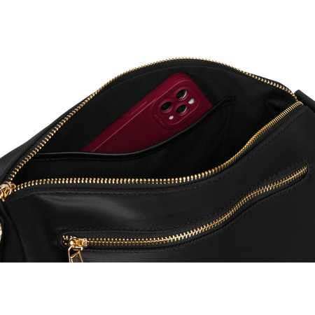 Schwarze Damentasche aus Nylon mit Schulterriemen – Peterson