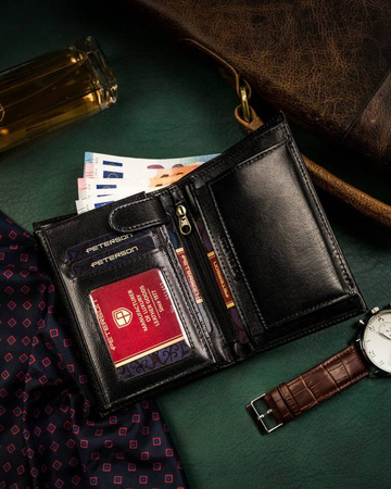 Große Herren Geldbörse aus Leder ohne äußeren Verschluss – Peterson