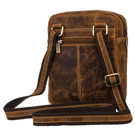 Kleine Herren-Umhängetasche in Braun aus echtem Leder – Peterson