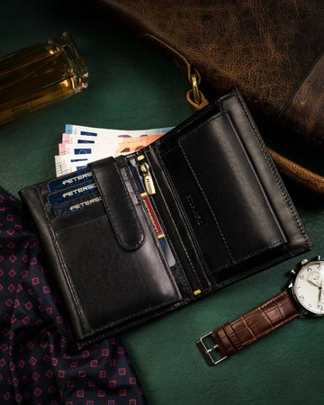 Große Herren Geldbörse aus Leder ohne Verschluss – Peterson