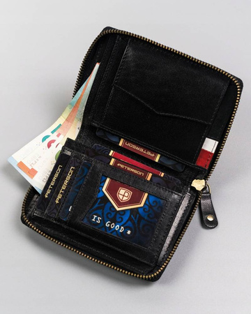 Große Herren Geldbörse aus Leder mit Reißverschluss – Peterson