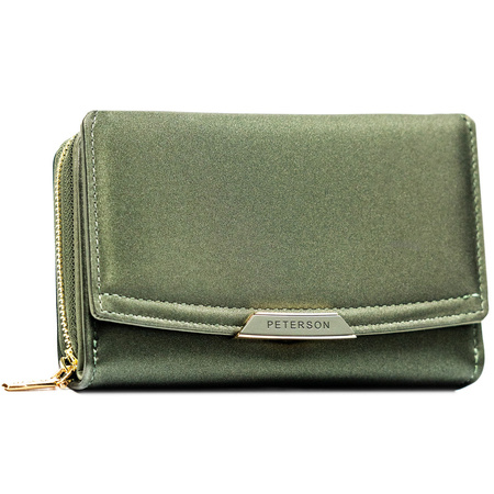 Damen-Geldbörse aus Öko-Leder in Grün ausgestattet mit RFID-System - Peterson