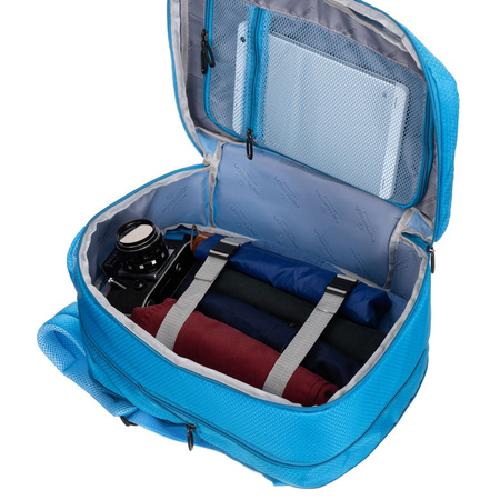 Reise-Rucksack aus Polyester in Blau mit atmungsaktiven Trägern ausgestattet - Peterson