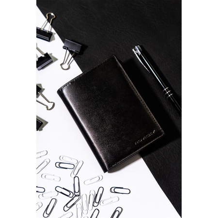 Elegante vertikale Geldbörse aus echtem Leder – Rovicky