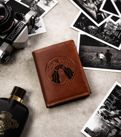 Große Herren Geldbörse aus Leder mit geprägtem Sternzeichen – Peterson