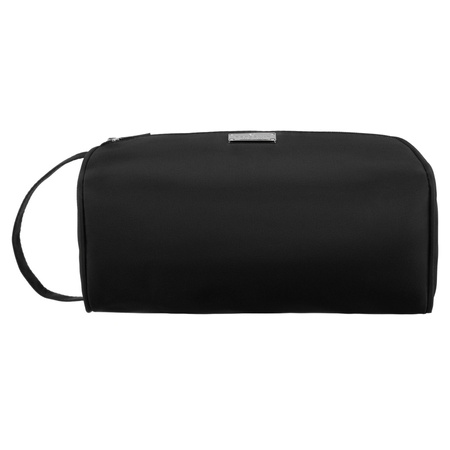 Kosmetiktasche aus synthetischem Stoff in Schwarz, mit Reißverschluss – Peterson