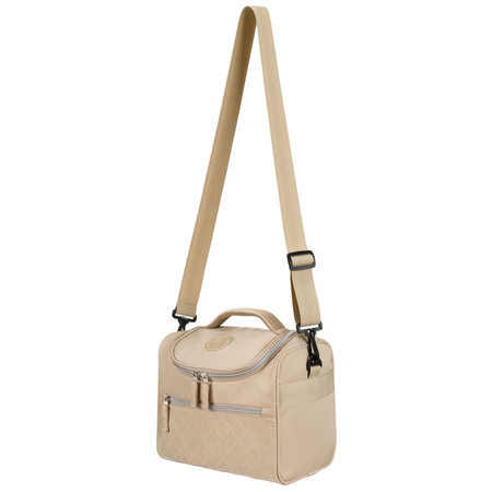 Praktische Reise-Kosmetiktasche aus synthetischem Stoff in Beige - Peterson