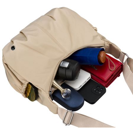 Damen-Handtasche aus Polyester in Beige, zweifächrig – Peterson