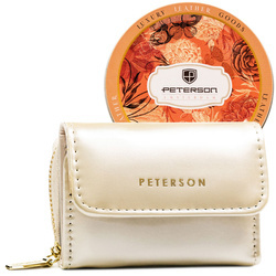 Elegante Damen Portemonnaie aus Lackleder in Beige – Peterson