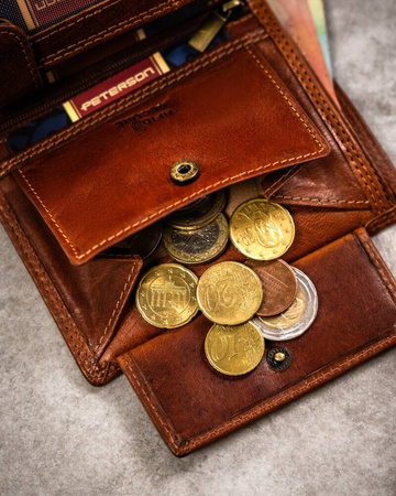 Große Herren Geldbörse aus Leder mit geprägtem Sternzeichen – Peterson