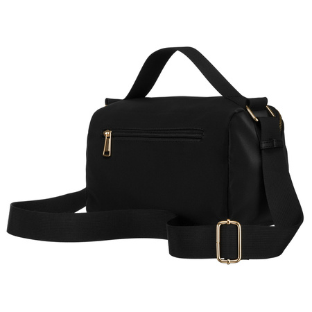 Schwarze Umhängetasche aus Nylon und Öko-Leder mit zusätzlichen Taschen – Peterson