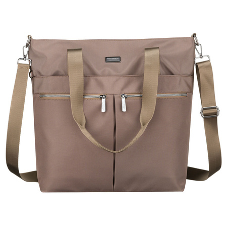 Damen-Shopper, einteilig, beige, mit Reißverschluss – Peterson