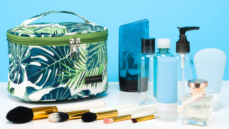 Leichter Kosmetikkoffer mit Monstera-Muster – Peterson