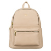 Bequemer beiger Rucksack mit goldenen Reißverschlüssen – Rovicky