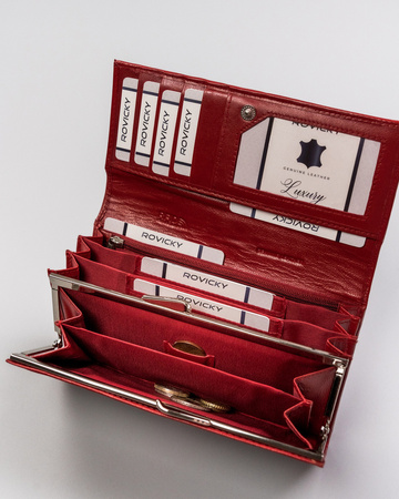 Große Damen Geldbörse aus Leder mit RFID Protect – Rovicky