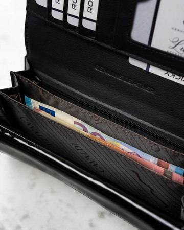 Geräumige, große Damen Geldbörse aus echtem Leder mit Druckknopf – 4U Cavaldi