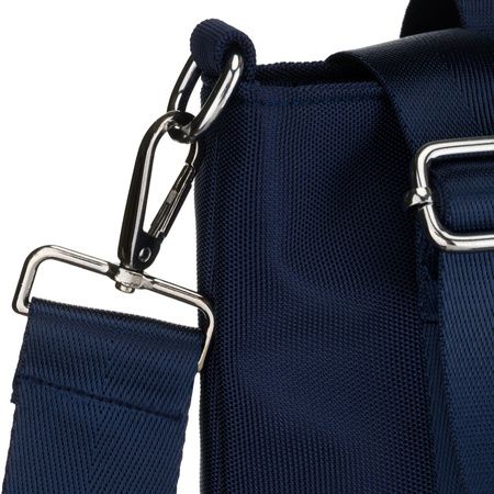 Große, marineblaue Damen-Shopper-Tasche, einteilig, mit Griffen und abnehmbarem Gürtel - Peterson