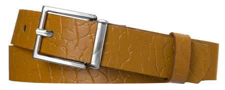 Damen Gürtel mit silberner Schnalle und Animal-Print – Rovicky