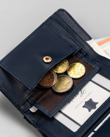 Damen Geldbörse aus Öko-Leder mit Druckknopfverschluss – Milano Design