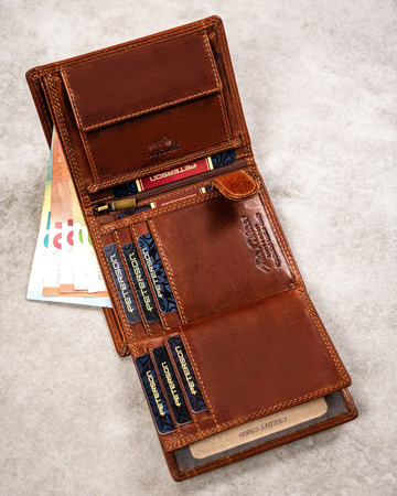 Große Herren Geldbörse aus Leder mit geprägtem Sternzeichen – Peterson