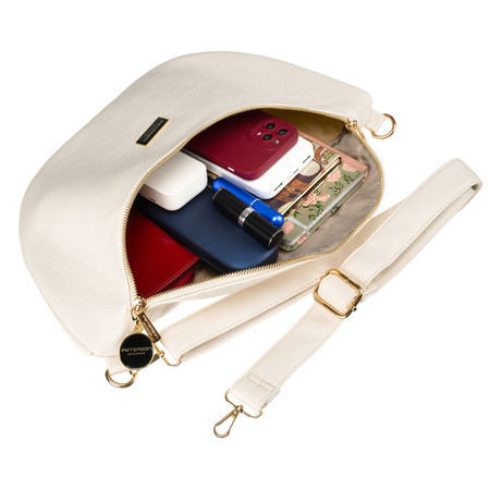 Modische beige Damen Gürteltasche für Hüfte oder Crossbody aus Öko-Leder – Peterson