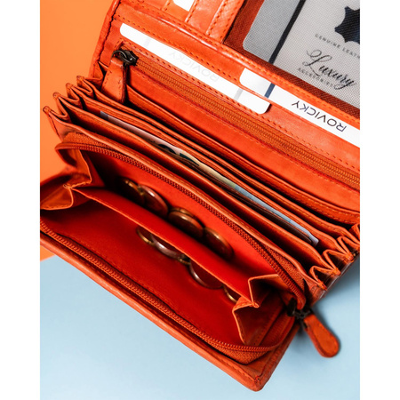 Leder Damen Geldbörse mit 3D-Struktur und RFID-Funktion – Rovicky