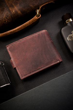 Große Herren Geldbörse aus echtem Leder mit Druckknopf – Always Wild