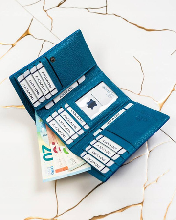 Damen Geldbörse aus Leder mit Bügelverschluss und Wellenmuster – Lorenti